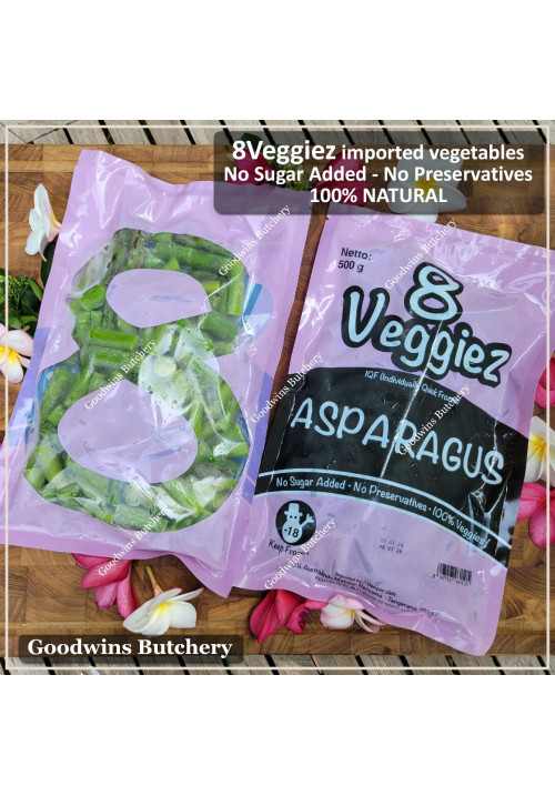 8Veggiez frozen vegetable IQF ASPARAGUS CUTS +/- 3cm 500g 8 Veggiez